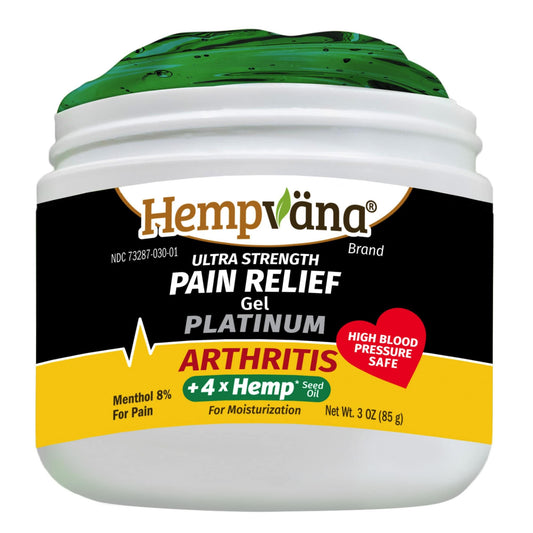 Hempvana Platinum Gel tube close-up showing quick-absorption texture
