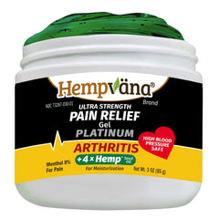 Hempvana Platinum Gel tube close-up showing quick-absorption texture
