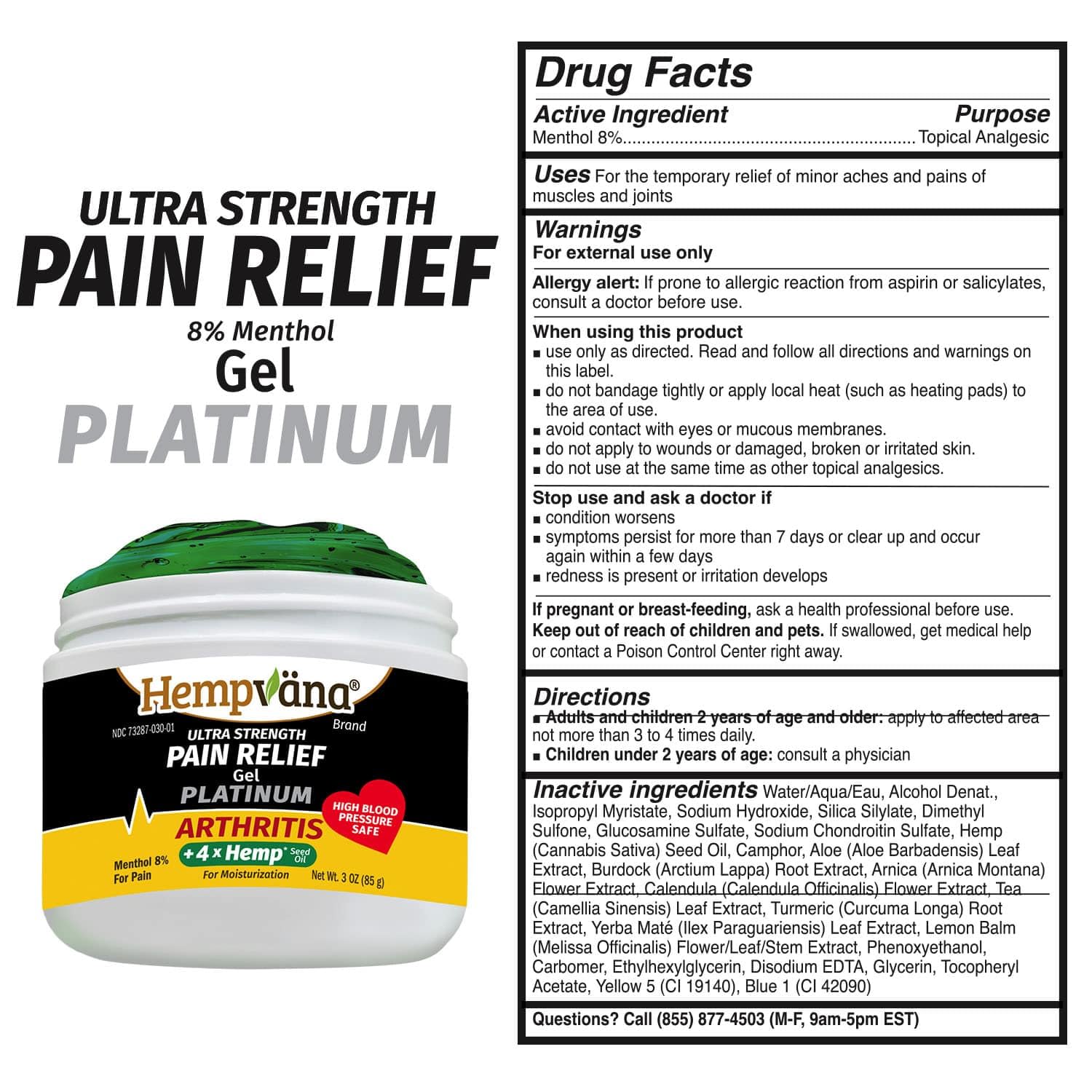 Hempvana Platinum gel with menthol cooling effect in use