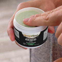 Hempvana Platinum odor-free cream applied without residue on skin.