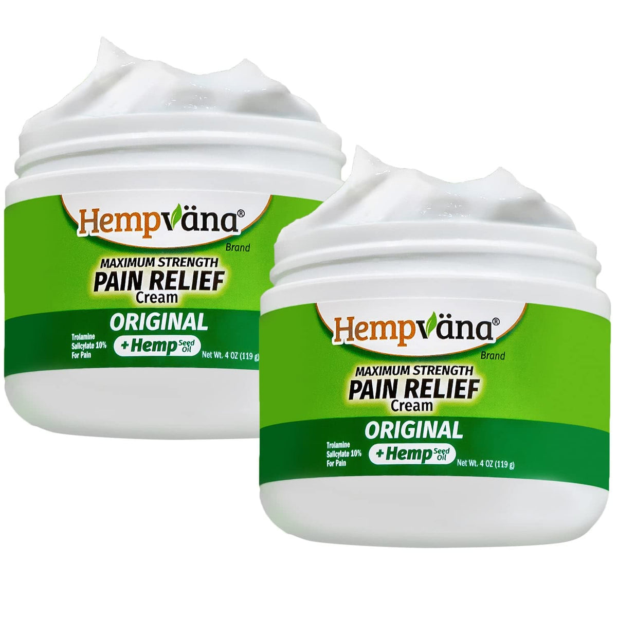 Hempvana Relief Cream bottle shows fast-absorbing formula for joints.