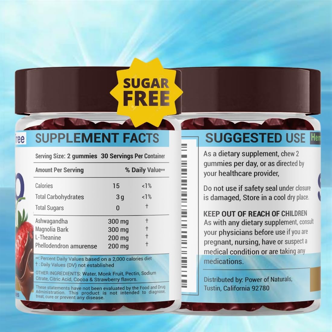 Cocoa flavor gummies from HEMPWAY sleep aid presenting a tasty, sugar-free bedtime treat