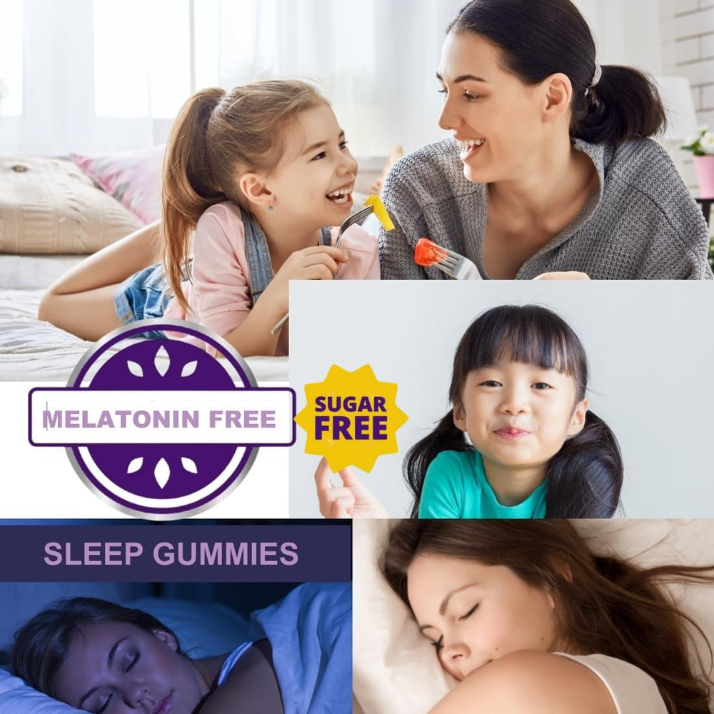 Gummies shown as suitable for both kids and adults to unwind at night