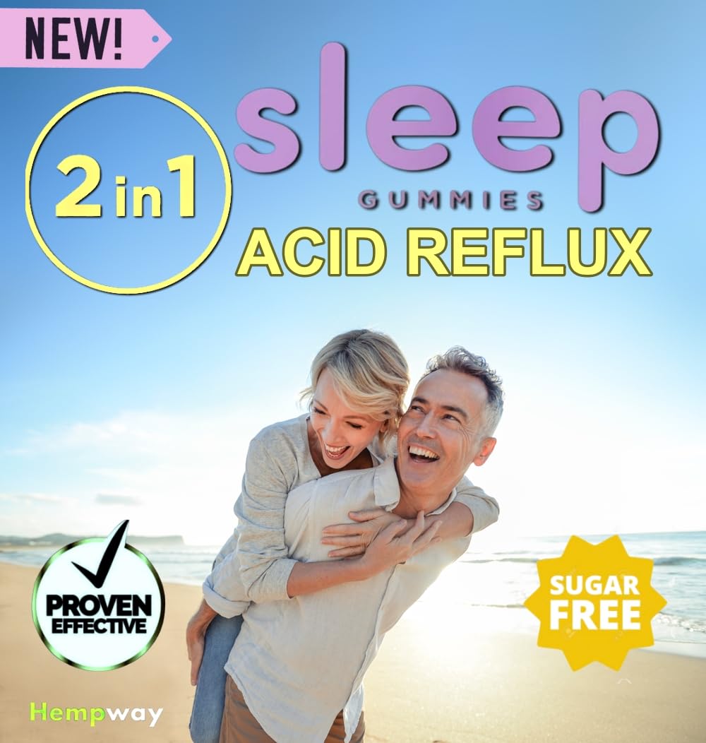 Close-up of HEMPWAY Reflux Raft gummies in lemon flavor, vegan and sugar-free.