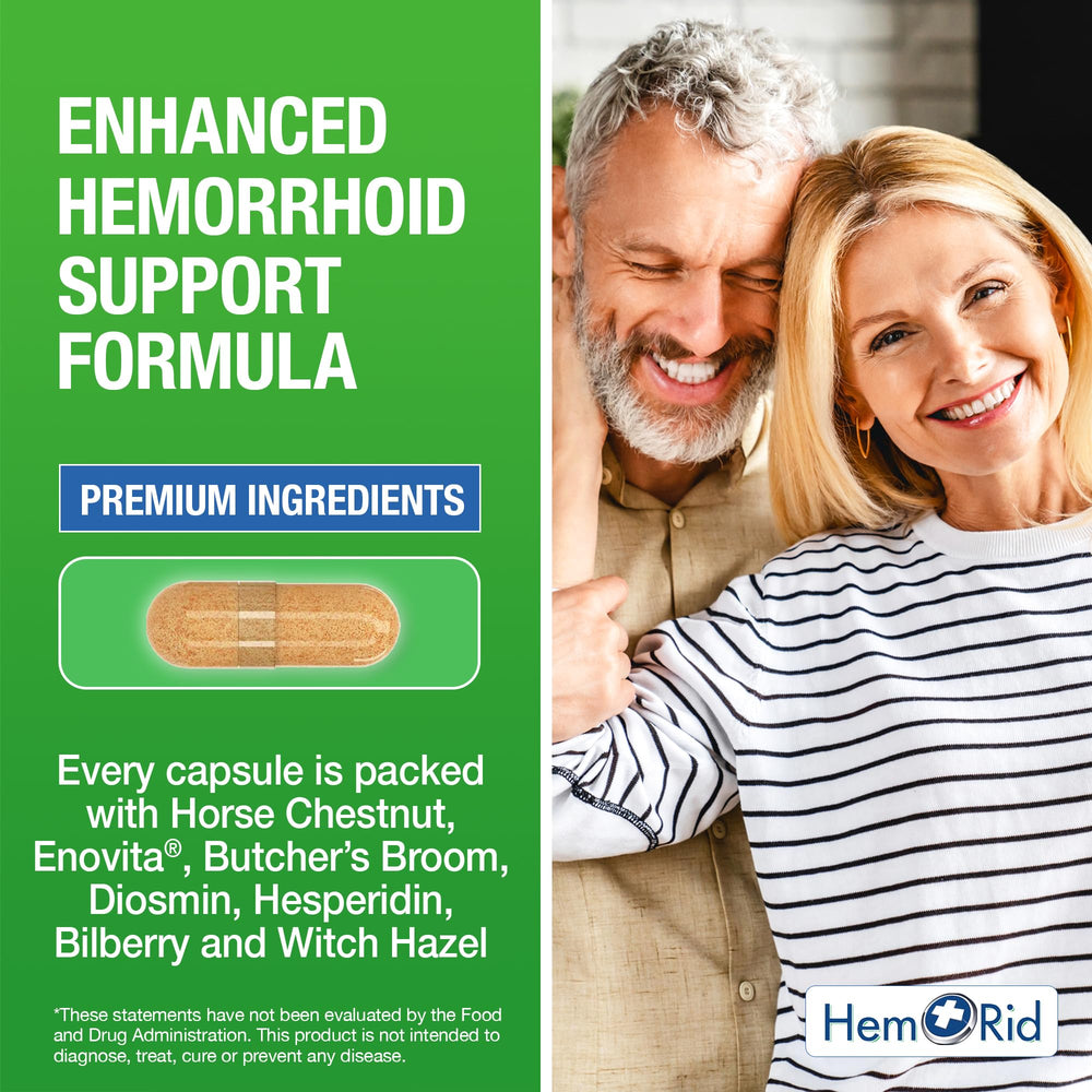 HemRid Max packaging box on the counter for easy viewing.