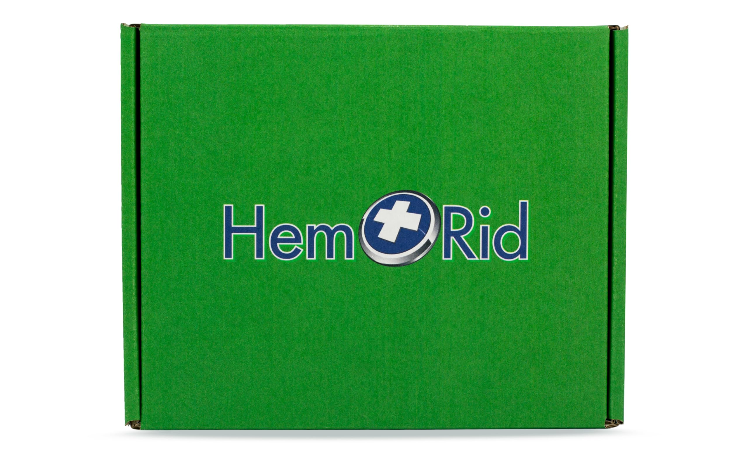 Close-up of HemRid packaging highlighting the three-part system.