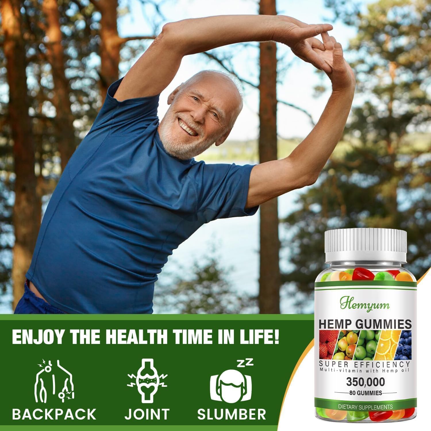 Hemyum hemp gummies close-up texture for easy, tasty daily supplementation.