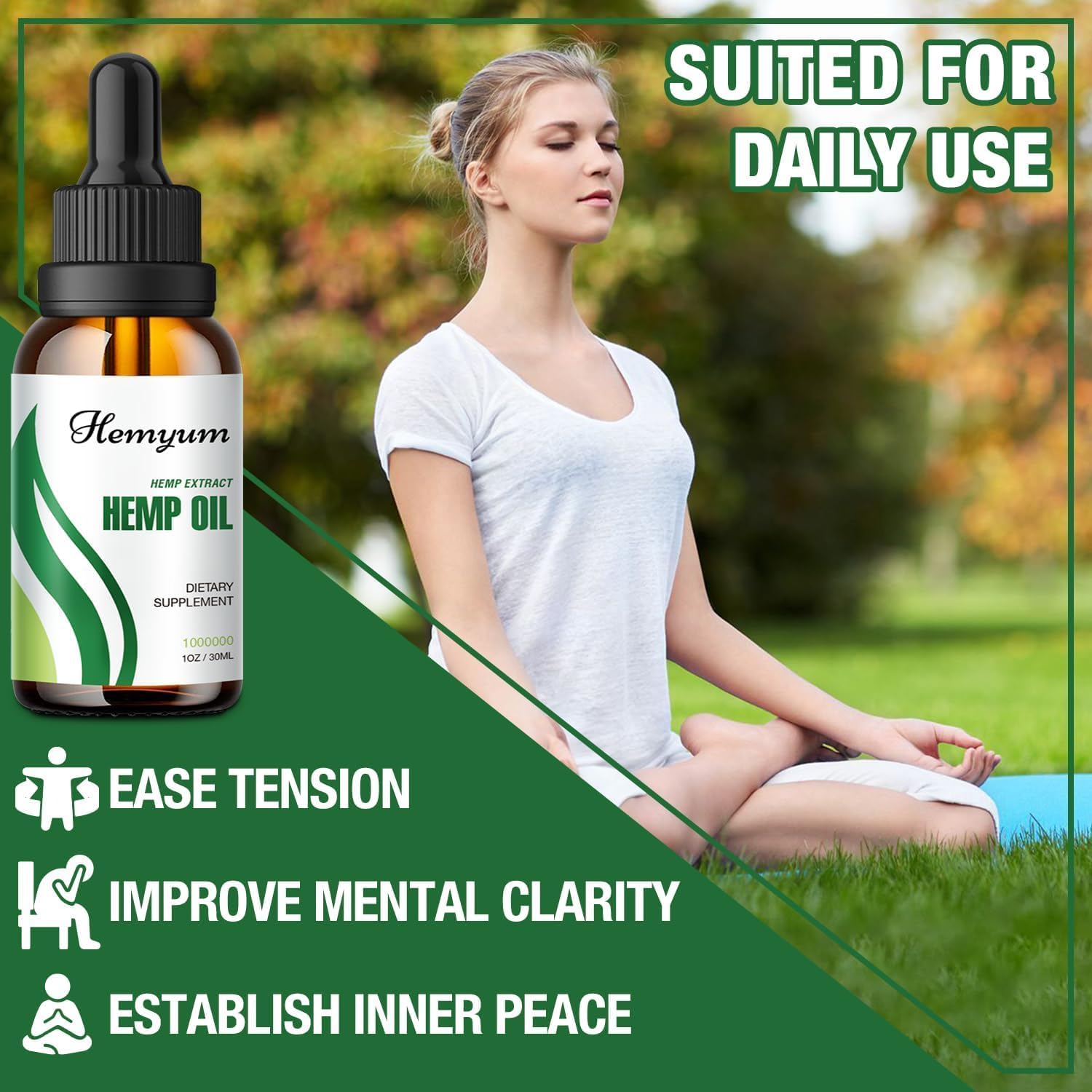 Hemyum Hemp Oil Drops CO2 extraction seal indicates purity and potency