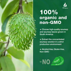Hemyum Soursop leaves and fruit highlight natural sourcing and plant-based origins.