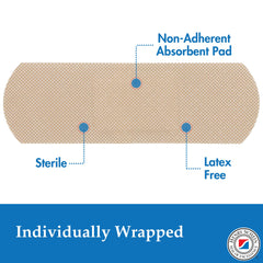 Henry Schein waterproof barrier bandage with flexible plastic moves with skin.