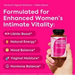 HerAuré Libido Support Capsules highlighting mood and energy potential