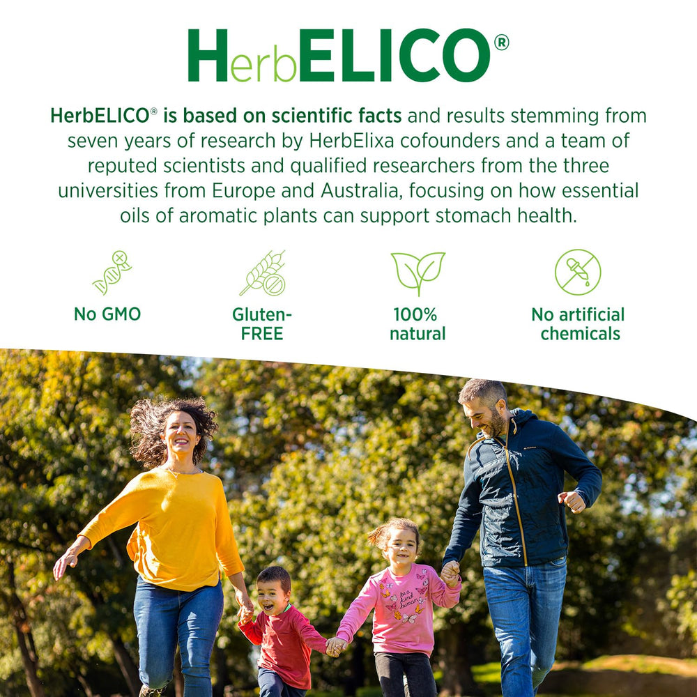 HerbELICO capsules in hand suggest easy daily routine