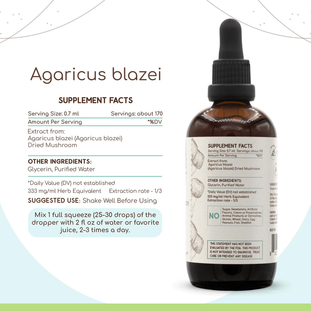 HerbEra Agaricus Blazei B120 label close-up confirms quality