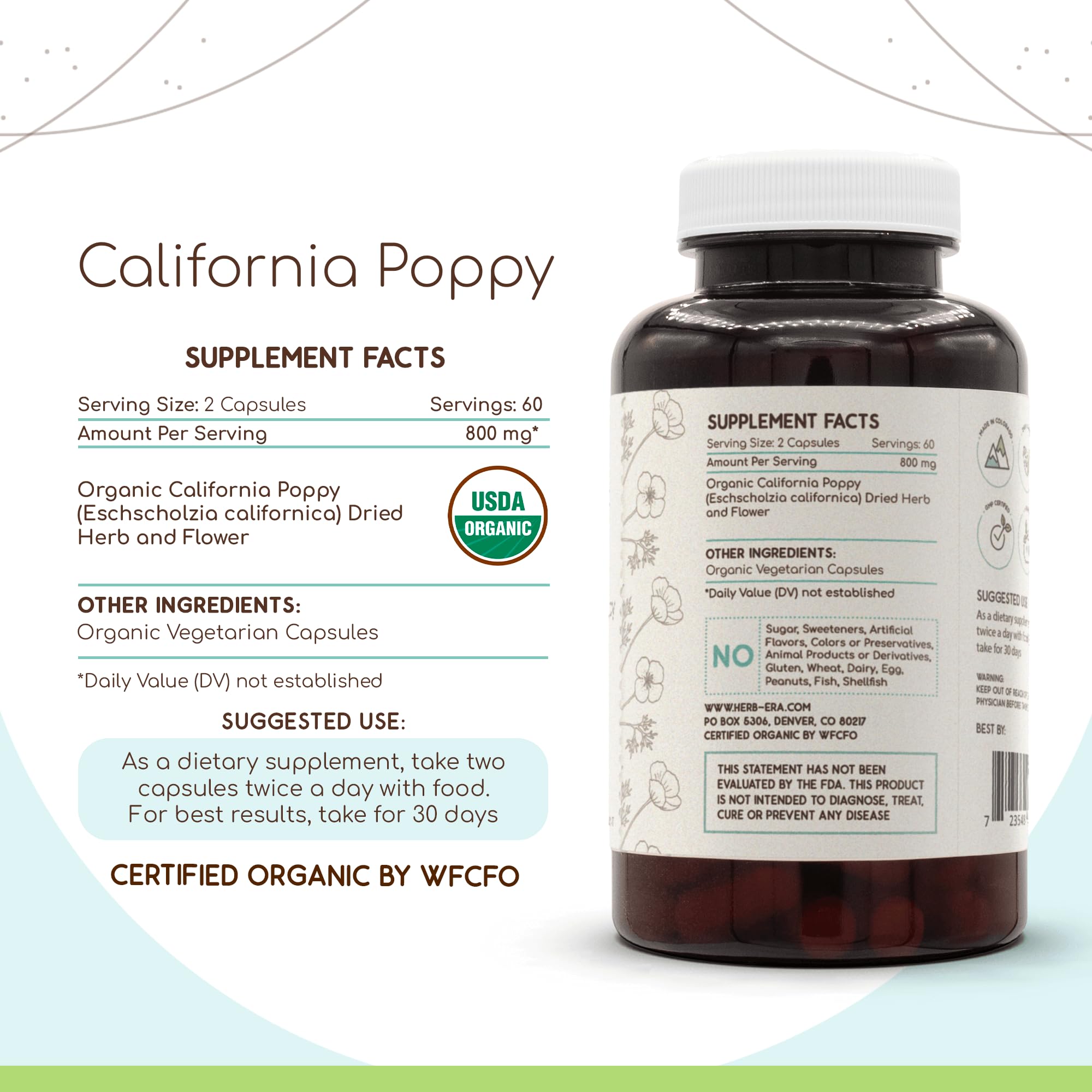 HerbEra dried California Poppy flowers showing natural herb quality