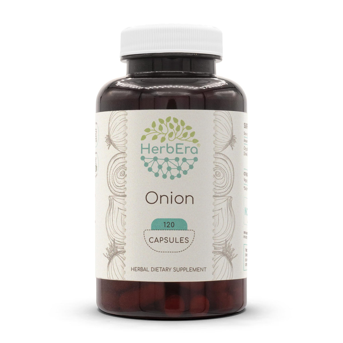 HerbEra Onion Capsules bottle for convenient daily wellness support.