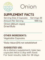HerbEra Onion Capsules pour demonstrates easy, consistent daily dosing.