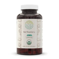 HerbEra Red Raspberry 120 capsules bottle for daily wellness.