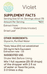 HerbEra Violet B120 bottle closeup with label, signaling purity and tested sourcing.