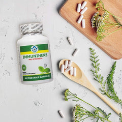 Lifestyle shot showing focus and energy while taking Immuniherb.