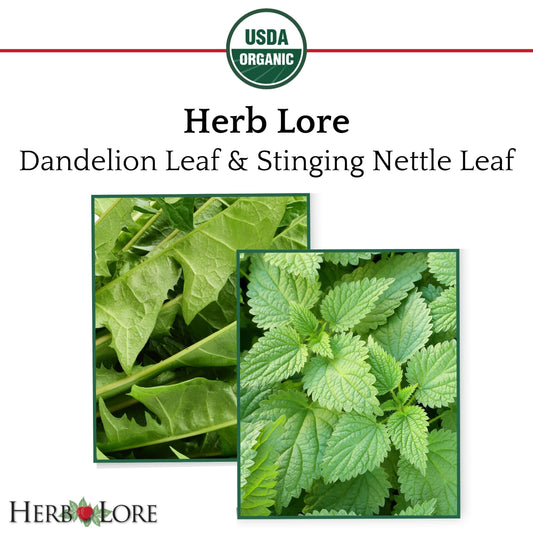 Herb Lore tincture label highlighting organic certification and plant-based ingredients for daily wellness.