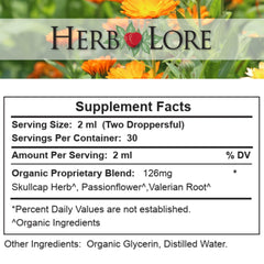 Herb Lore GoodNight organic, alcohol-free tincture emphasizes purity.