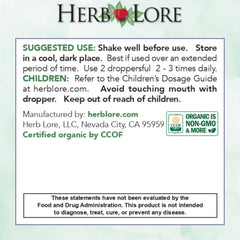 Herb Lore Iron Tonic dosing guide graphic supports age-appropriate administration