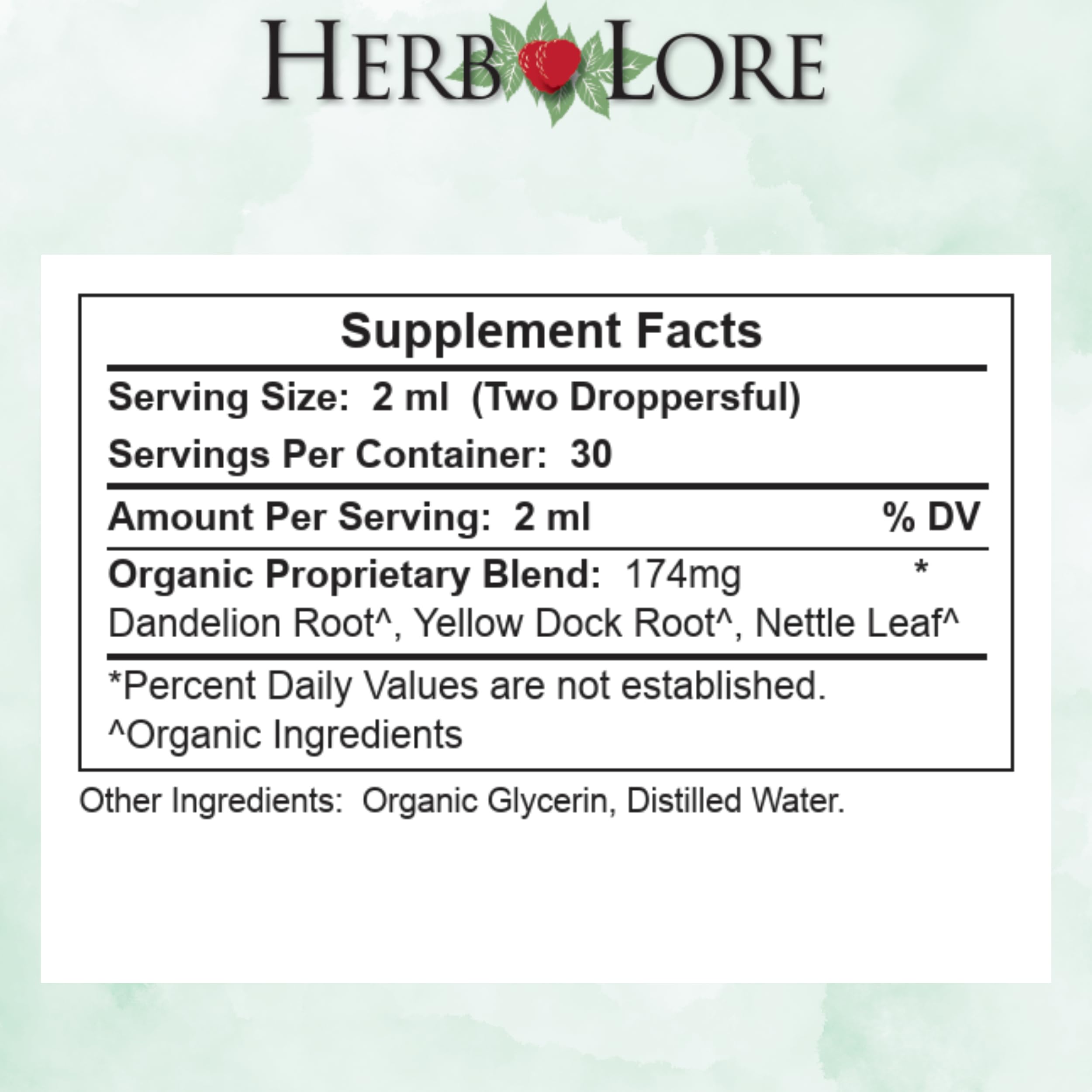 Herb Lore Iron Tonic glycerine base delivers a palatable, gentle flavor