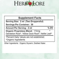 Herb Lore Iron Tonic glycerine base delivers a palatable, gentle flavor