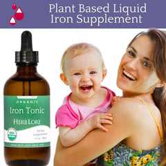 Herb Lore Iron Tonic with a child using it.
