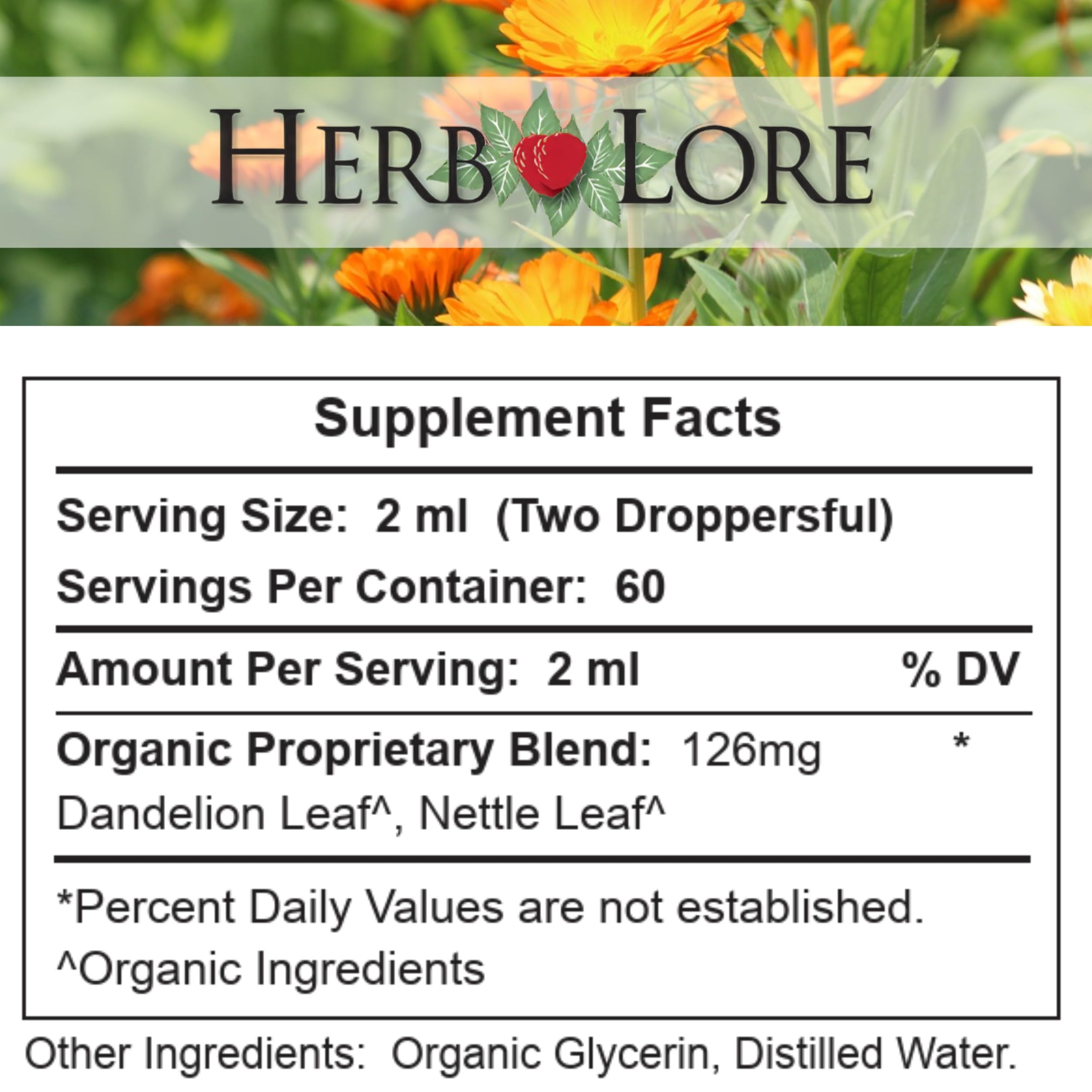 Herb Lore 4oz bottle on display signals organic, trusted wellness from the brand.