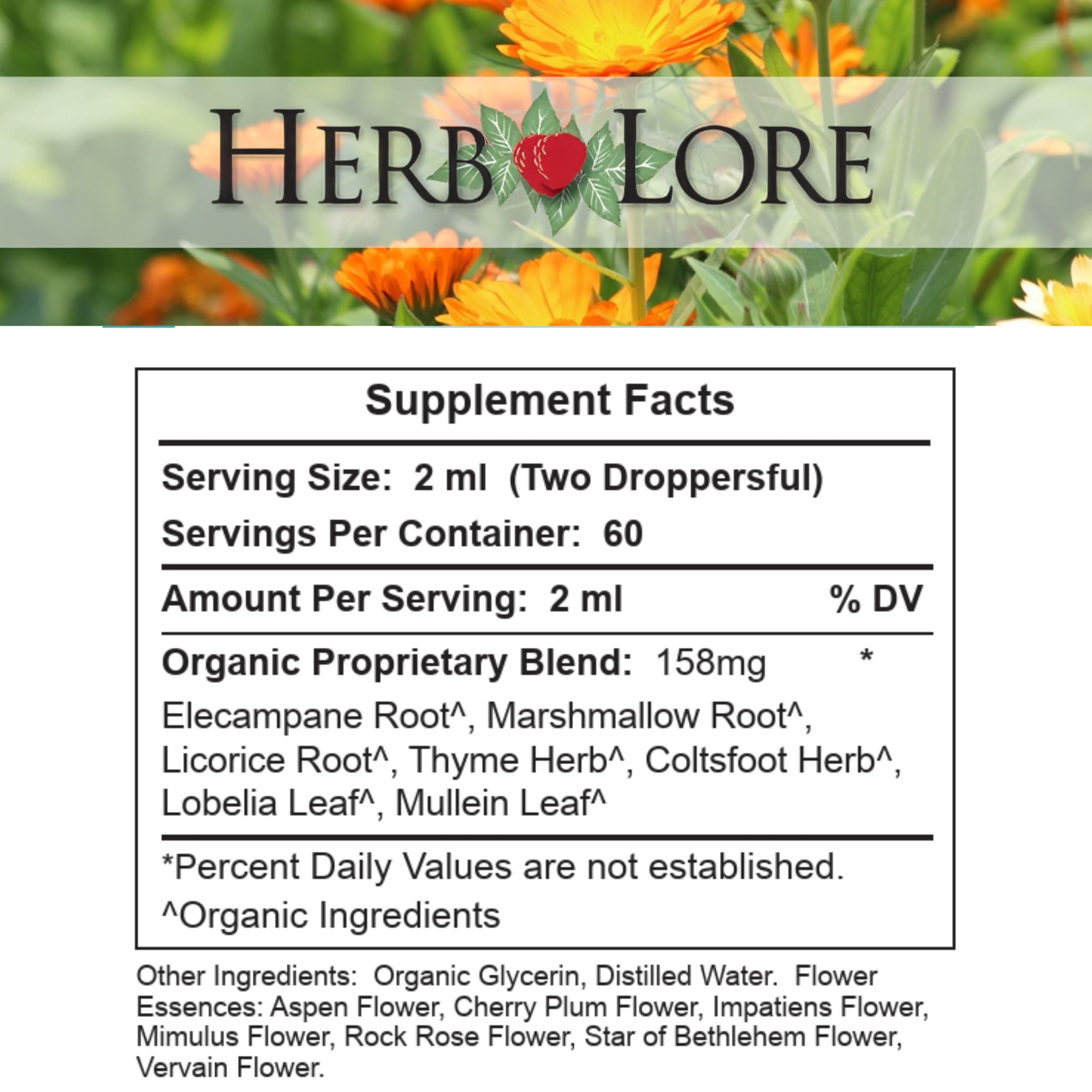 Herb Lore organic glycerin base bottle with mild taste