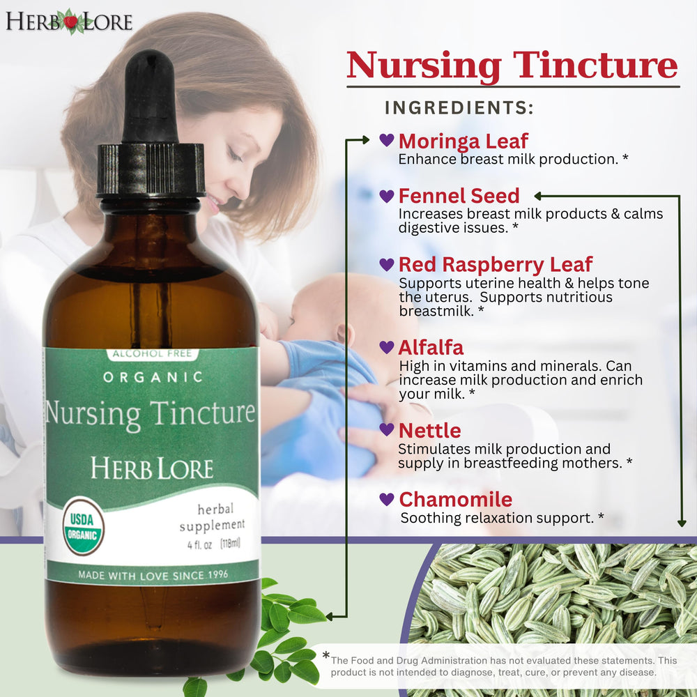 Herb Lore tincture blends moringa and chamomile for gentle digestive comfort.