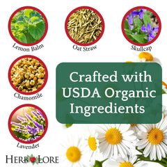 Herb Lore Relax Tincture added to warm water for soothing tea.
