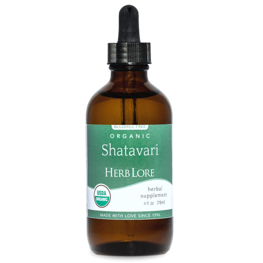 Herb Lore Shatavari tincture bottle with dropper for lactation support