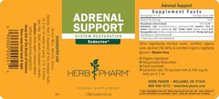 Herb Pharm Adrenal Support packaging box sits compact for travel-friendly use