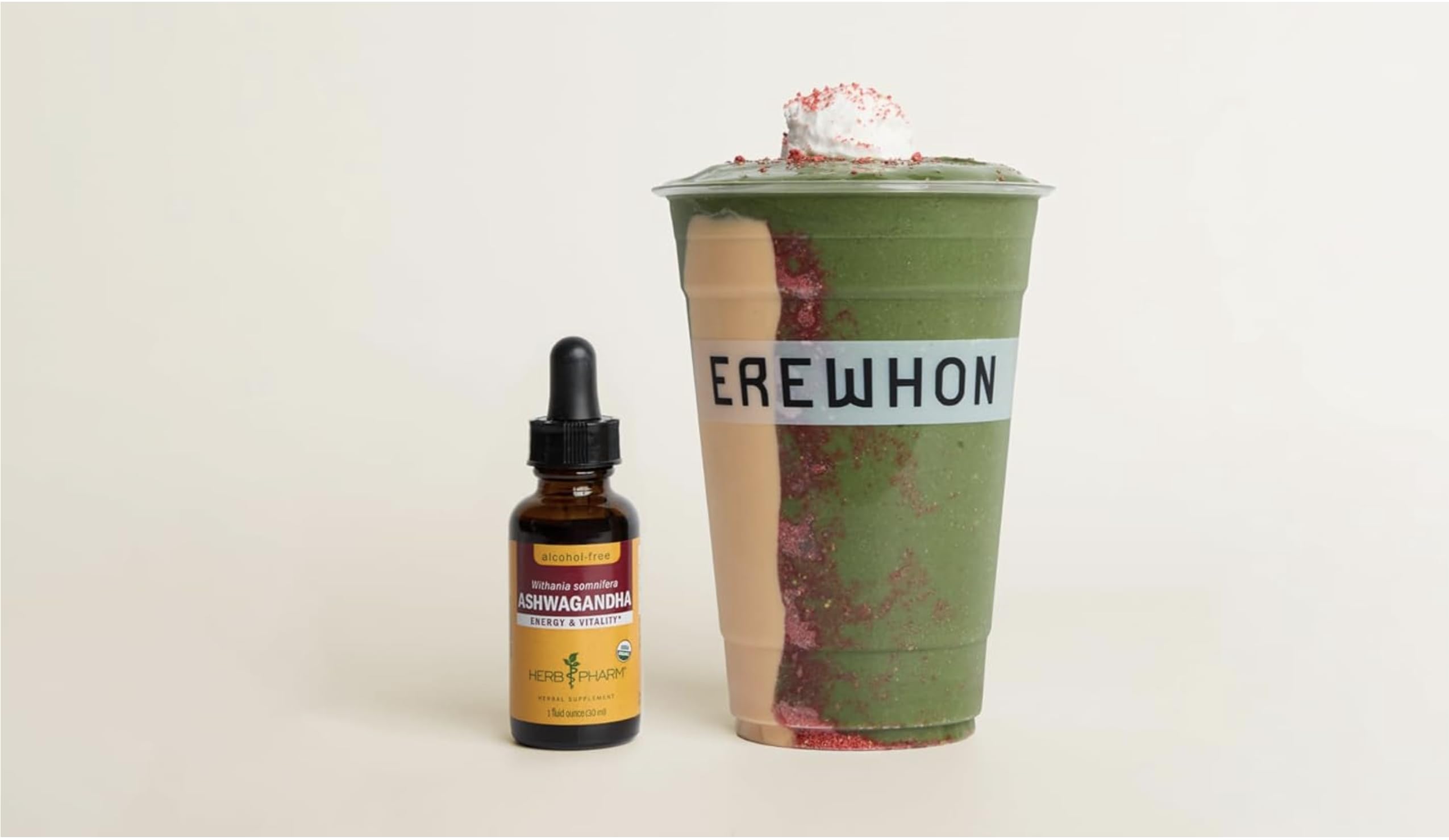 Herb Pharm Ashwagandha liquid extract drops demonstrating rapid absorption potential.