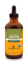 Herb Pharm Coptis extract bottle shown for convenient daily digestive support.