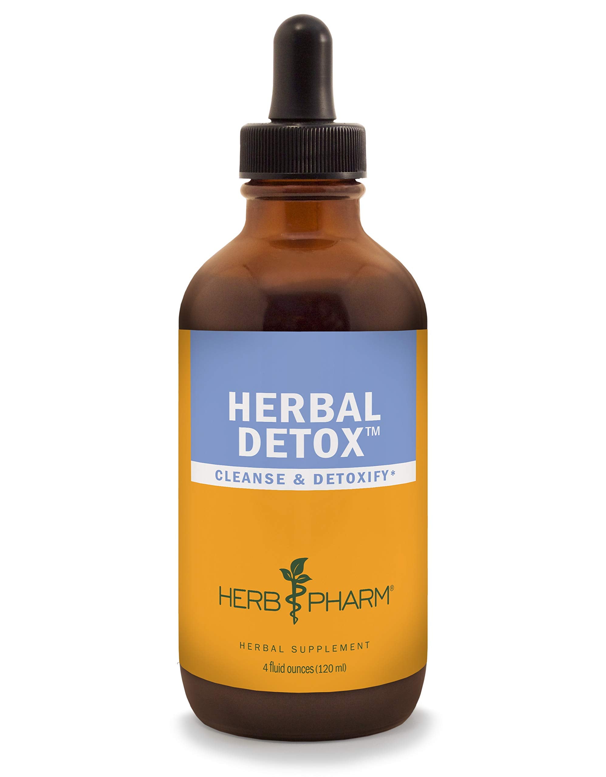 Herb Pharm Detox bottle label highlights ingredients for cleansing support