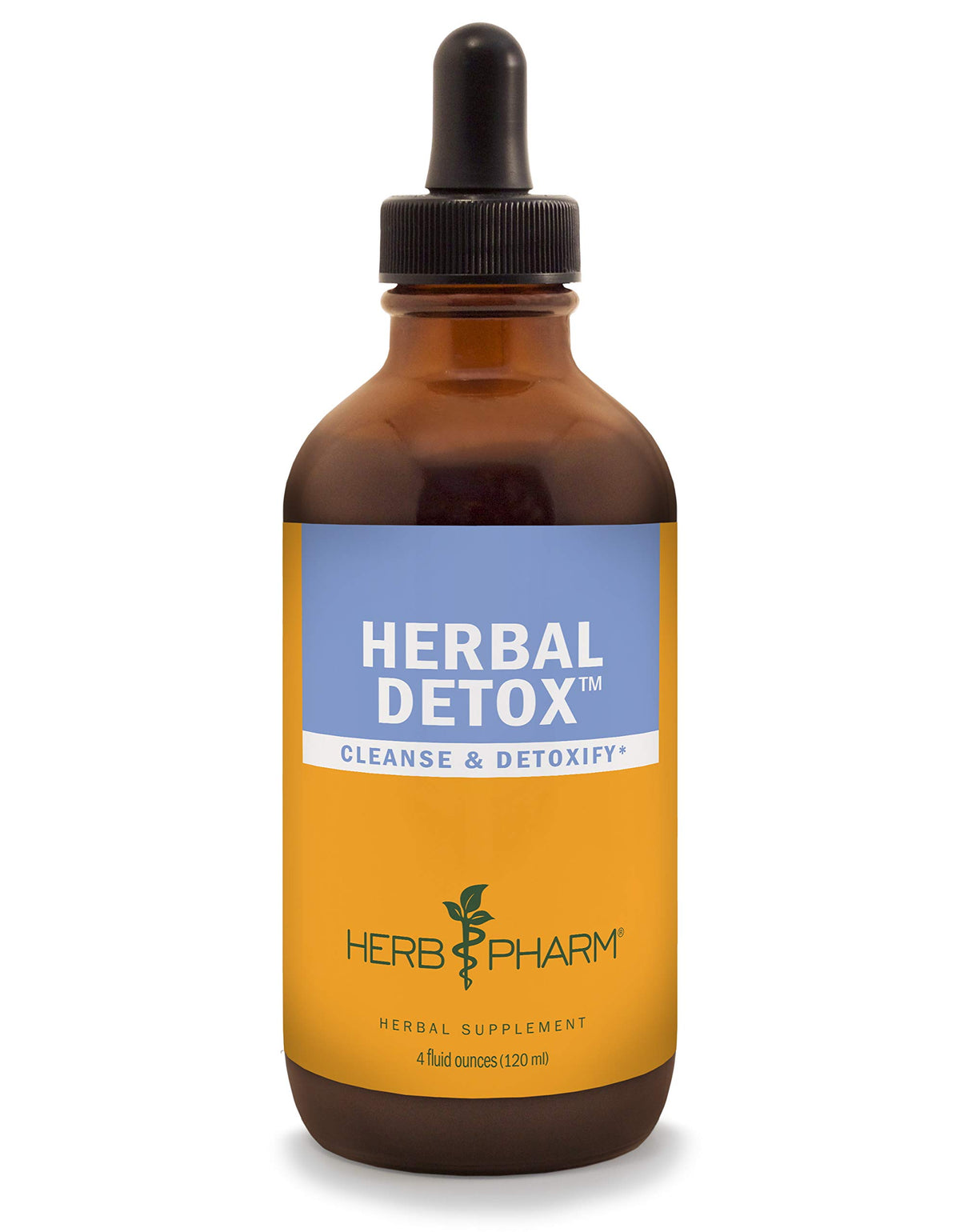 Herb Pharm Detox bottle label highlights ingredients for cleansing support