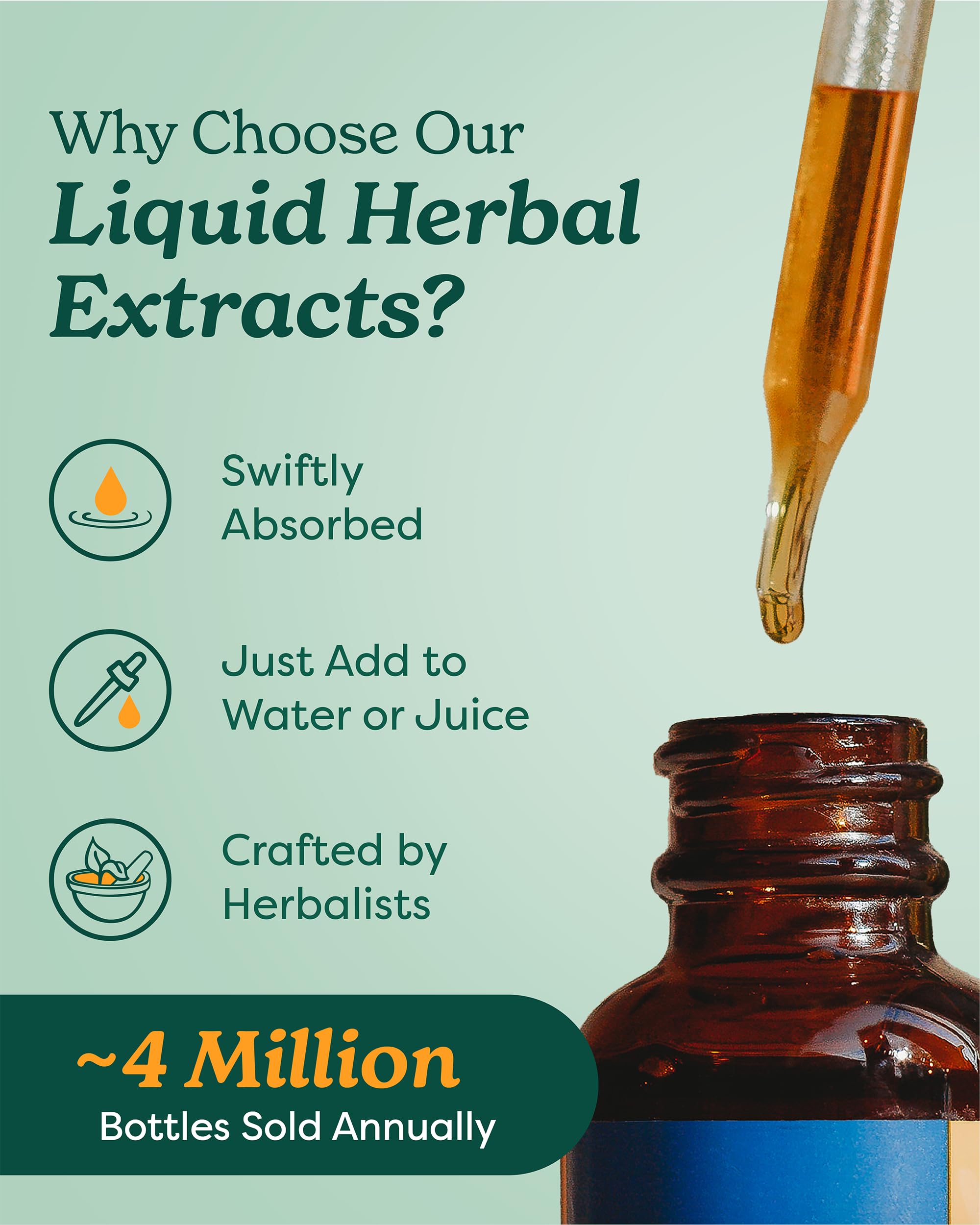 Herb Pharm Echinacea liquid being poured into a glass to mix with a beverage.