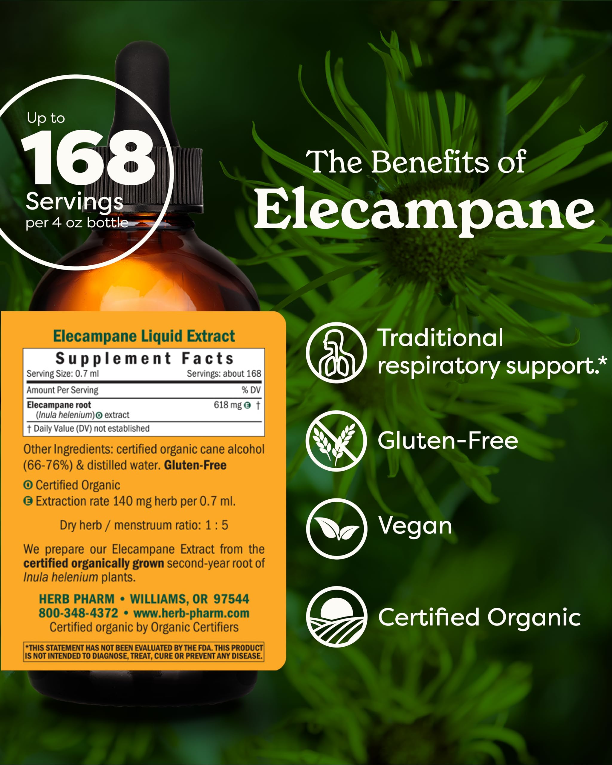 Dropper releasing Elecampane liquid for convenient use