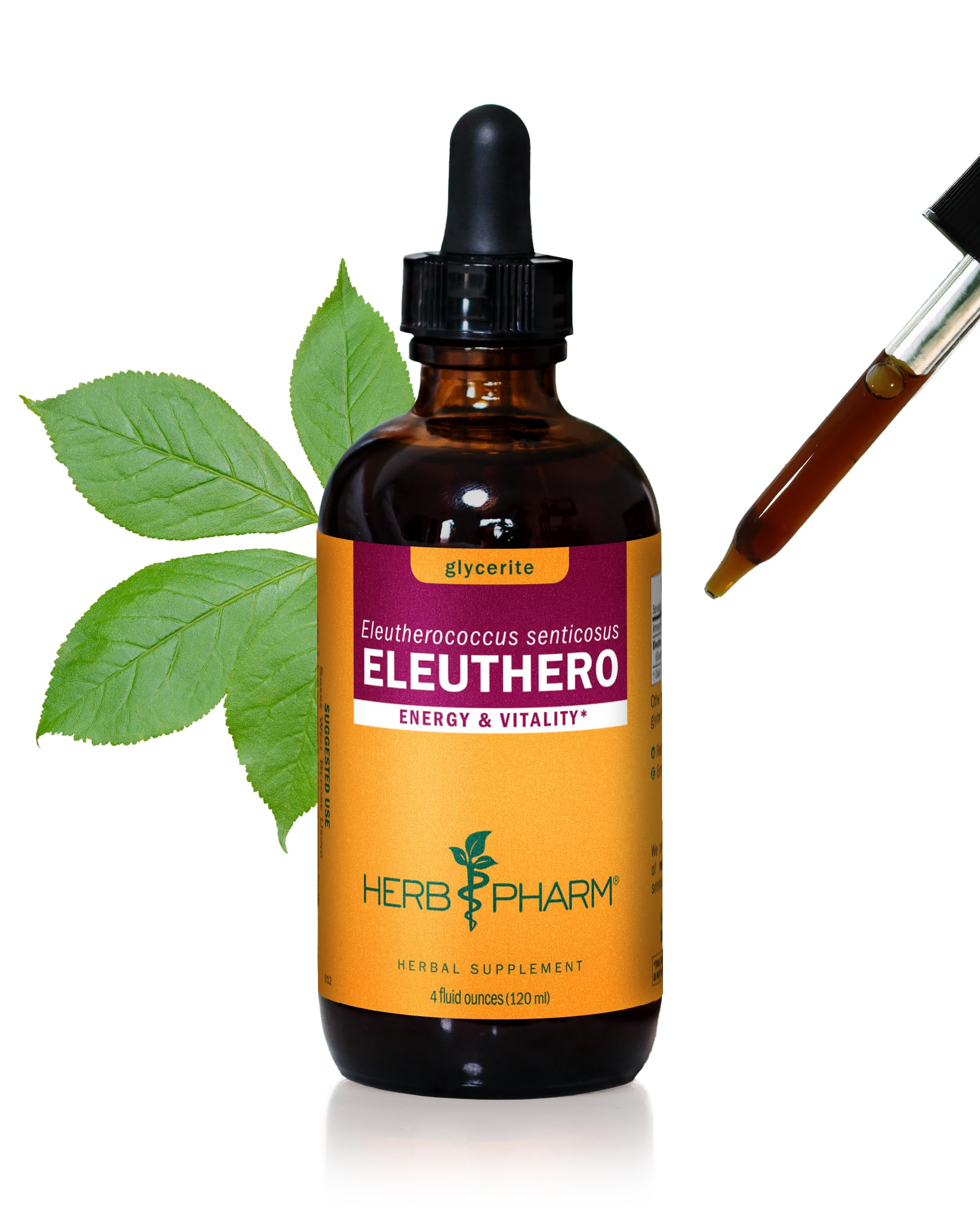 Herb Pharm Eleuthero Root Liquid Glycerite bottle, convenient energy support.