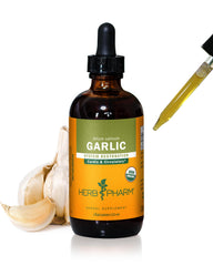 Herb Pharm Garlic Liquid Extract bottle with dropper for easy daily use.