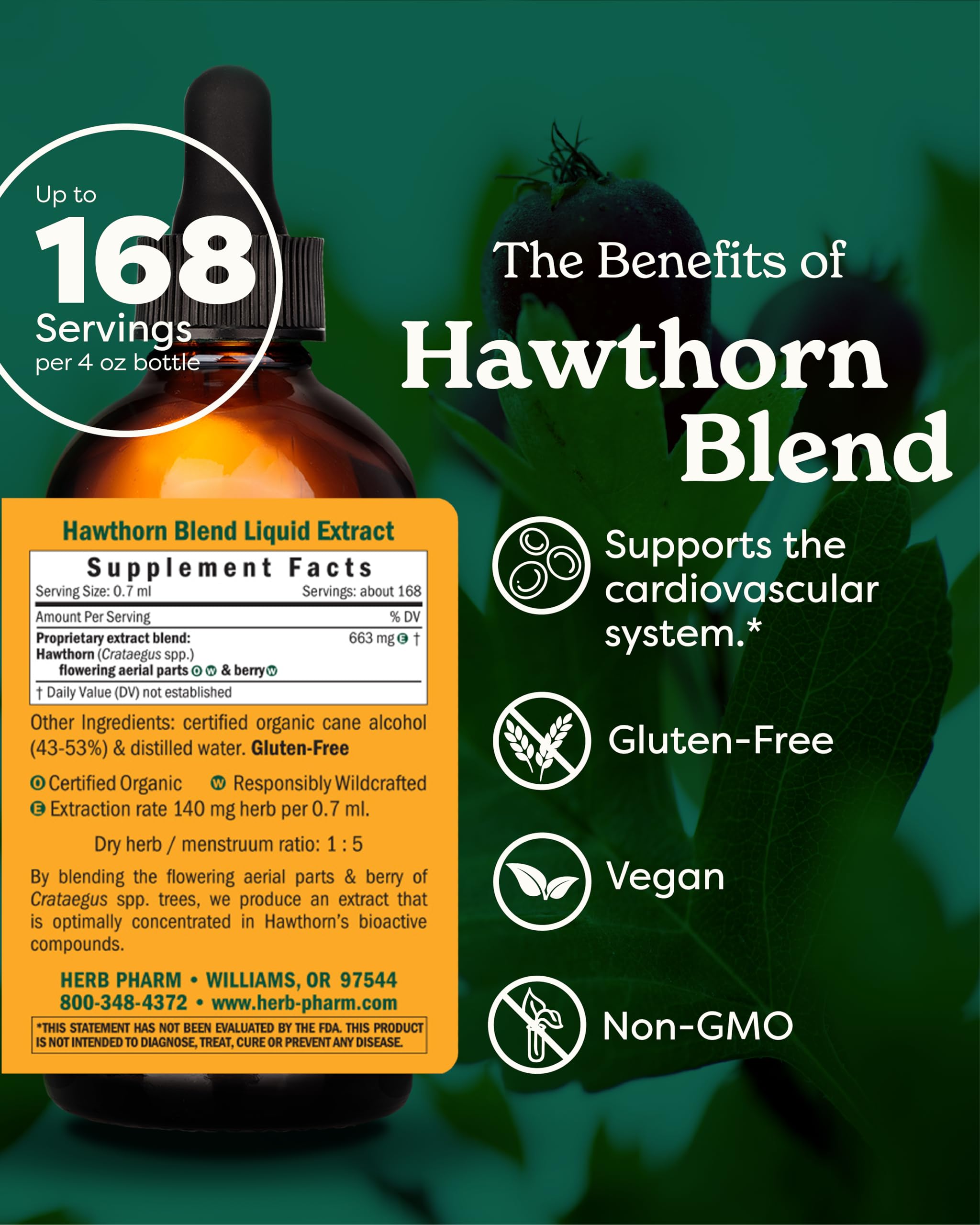 Herb Pharm Hawthorn Blend pour shows easy dosing.