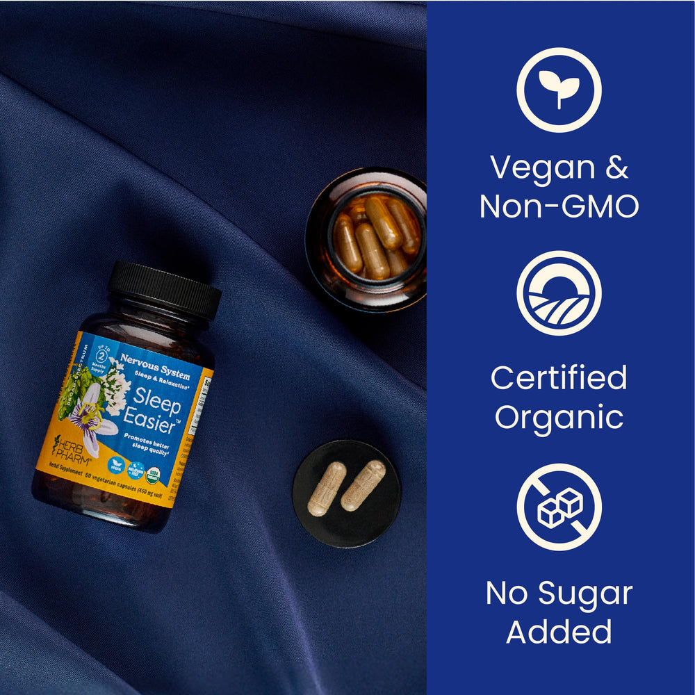 Herb Pharm hops visual suggests balanced herbal sleep support.