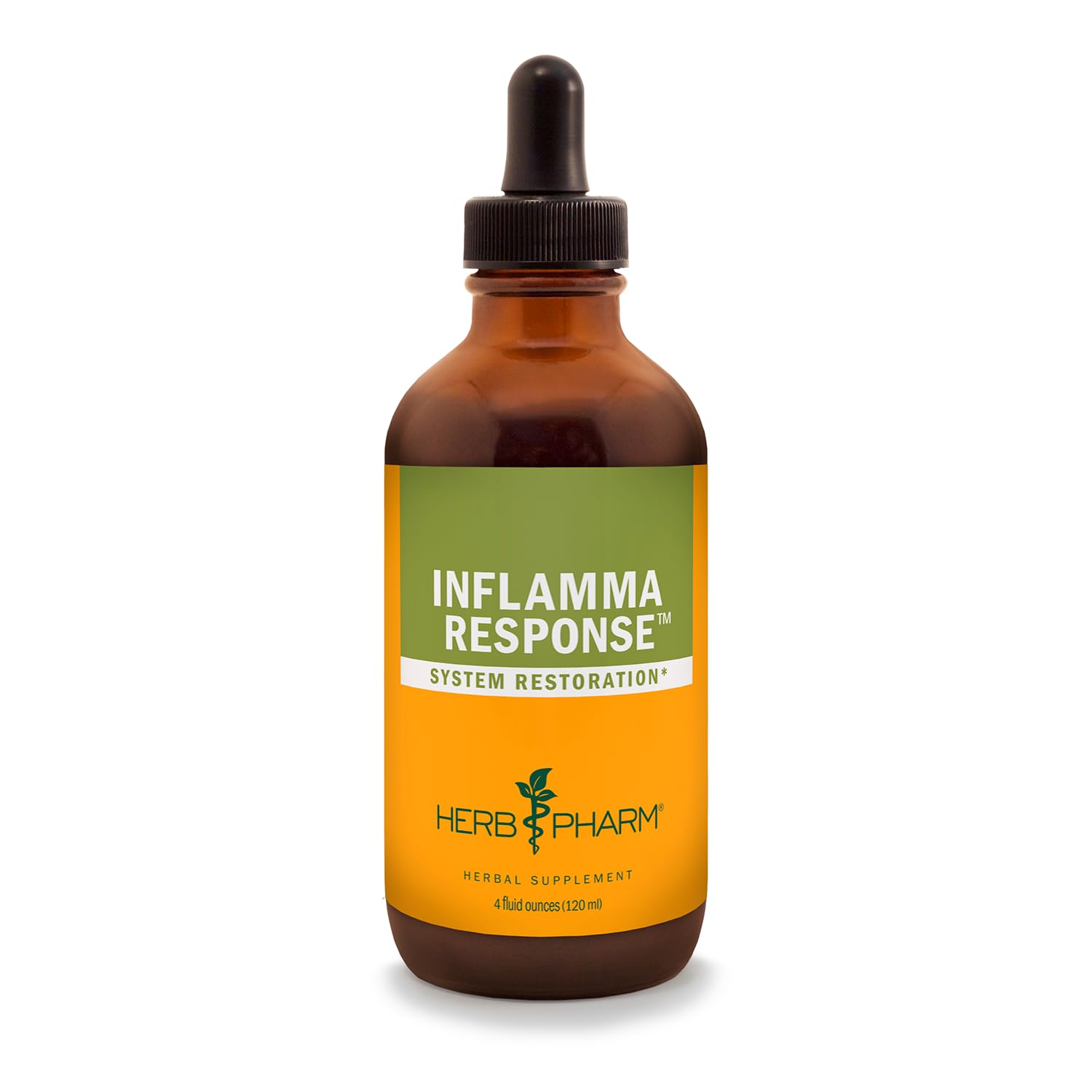 Herb Pharm Inflamma Response bottle being poured for daily wellness support.