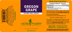 Herb Pharm Oregon Grape Root bottle label close-up.