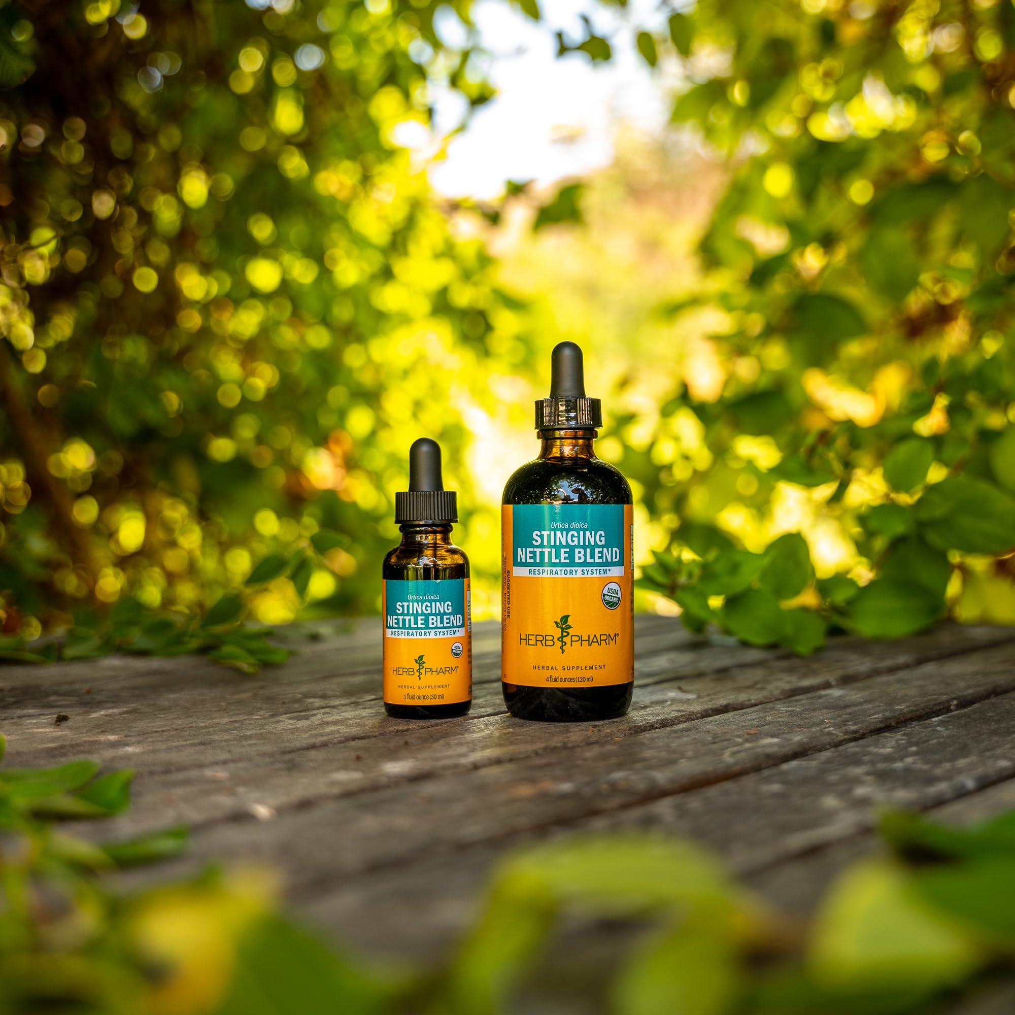 Herb Pharm Stinging Nettle Blend packaging shows organic cultivation and vegan formula.