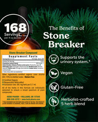 Stone Breaker label closeup highlighting ingredients and brand