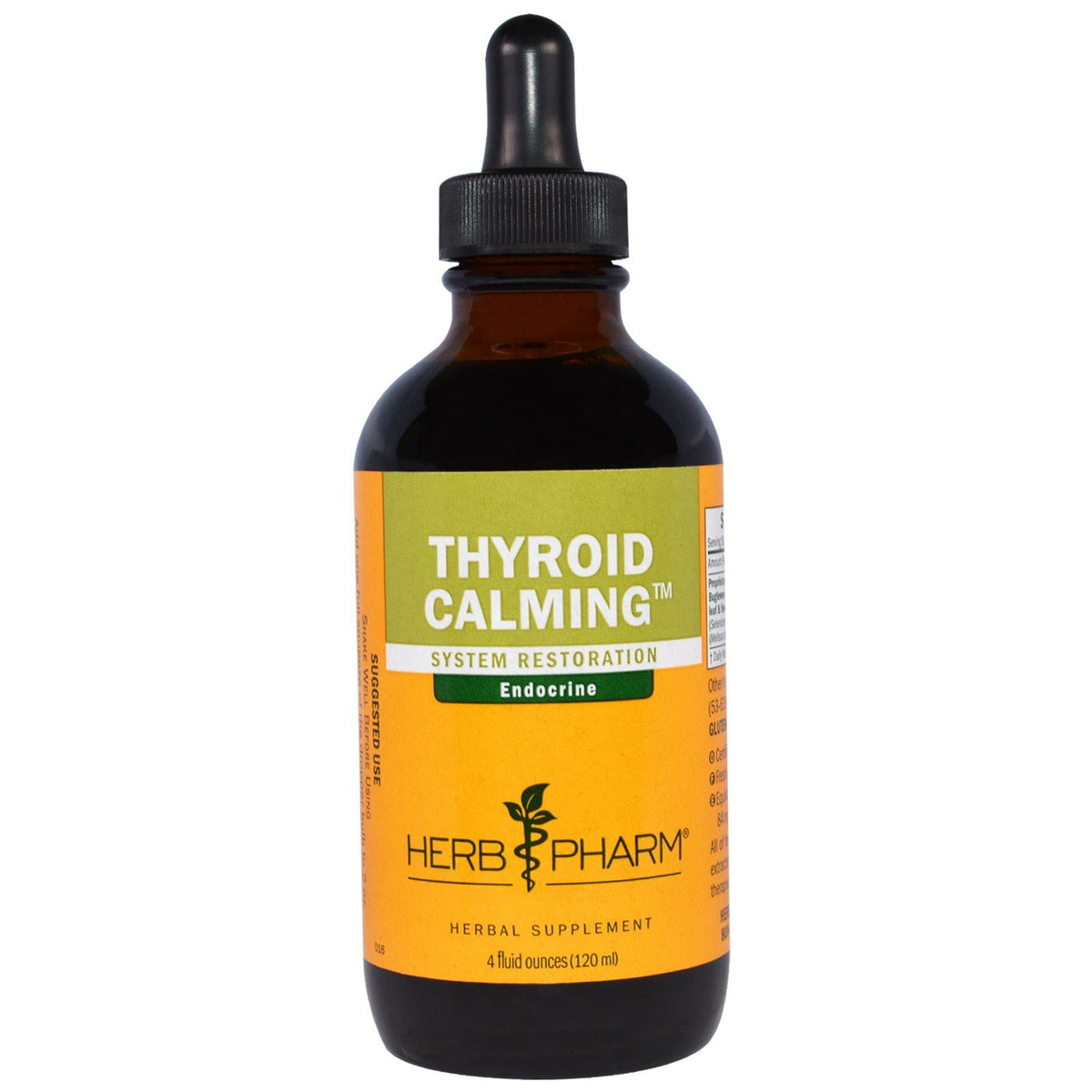 Herb Pharm Thyroid Calming bottle pour enabling easy daily dosing
